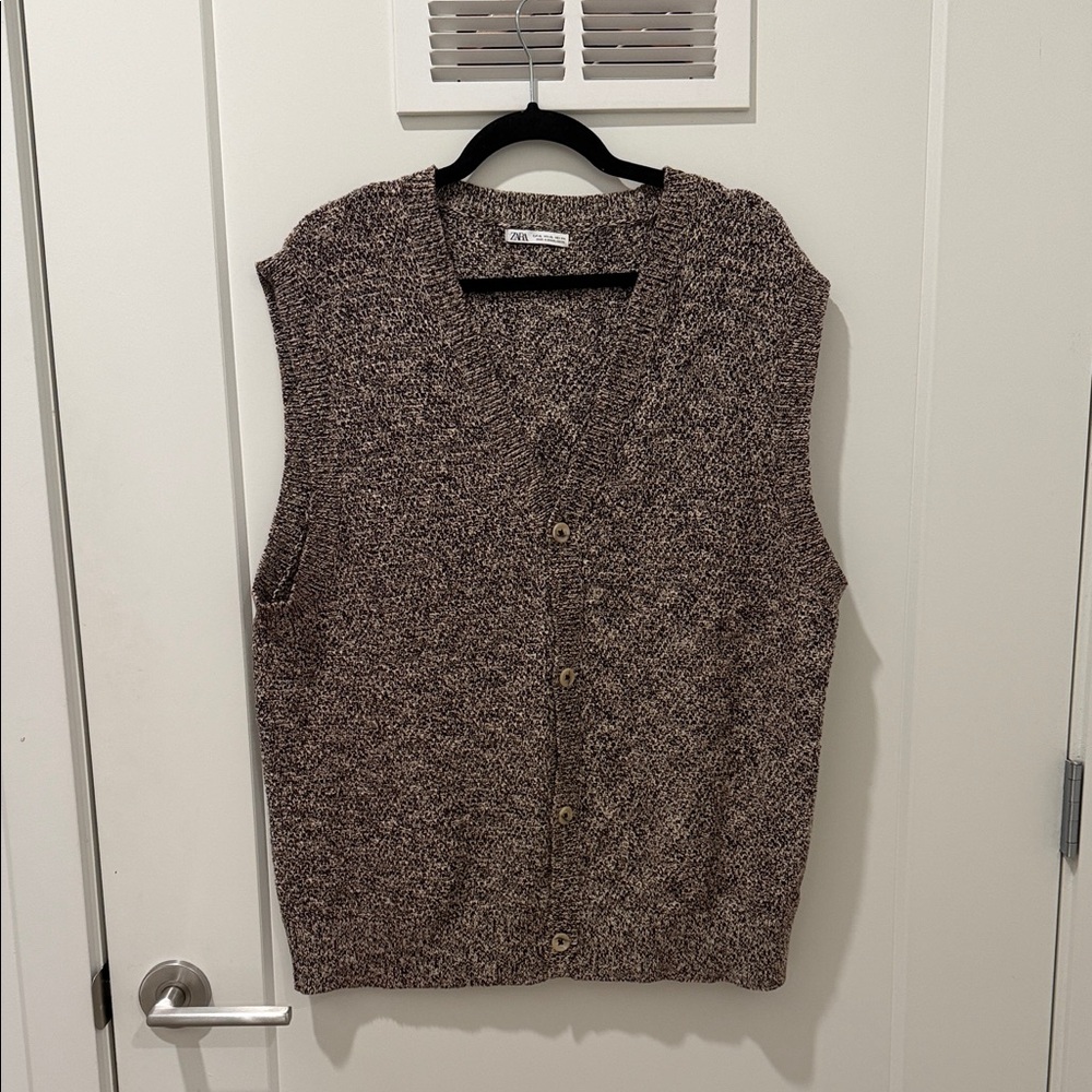 Zara Brown Knit Sweater Vest